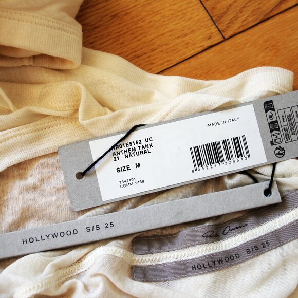 BNWT SS25 RICK OWENS "HOLLYWOOD" ANTHEM TANK TOP M - Picture 8 of 12